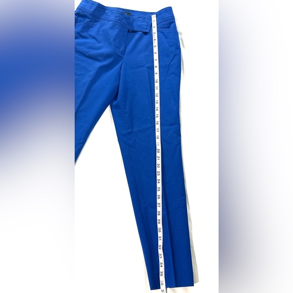 Talbots Curvy Lapis Blue Slacks Crop Stretch Back Elastic Womens Size 2 - Picture 2 of 8